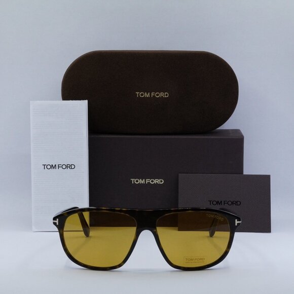 Tom Ford Prescott FT1027 52E Aviator Sunglasses - Havana/Brown - Picture 2 of 10